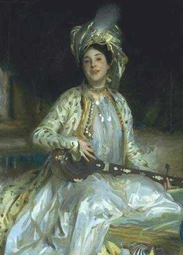  Sargent emphasized Almina Wertheimer exotic beauty in 1908 by dressing her en turquerie